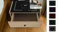 Nightstand With Wireless Charging Station Grey Mdf