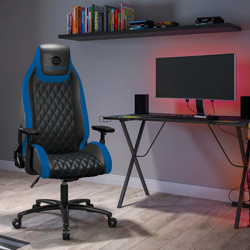 Next Gen Ergonomic Gaming Chair, 8 Way Adjustable Arm Rest, Multi Tilt, Steel Frame In Blue Blue Foam