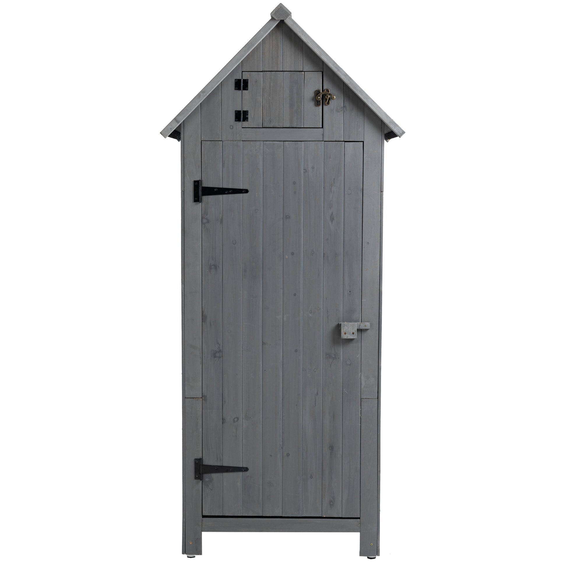 30.3"L X 21.3"W X 70.5"H Outdoor Storage Cabinet Tool Shed Wooden Garden Shed Gray Grey Solid Wood