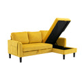 United We Win Sectional Sofa Reversible Sectional Sleeper Sectional Sofa With Storage Chaise Mustard Polyester