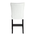 Hussein Counter Height Chair White Pu & Black Finish Dn01445 Black Pu