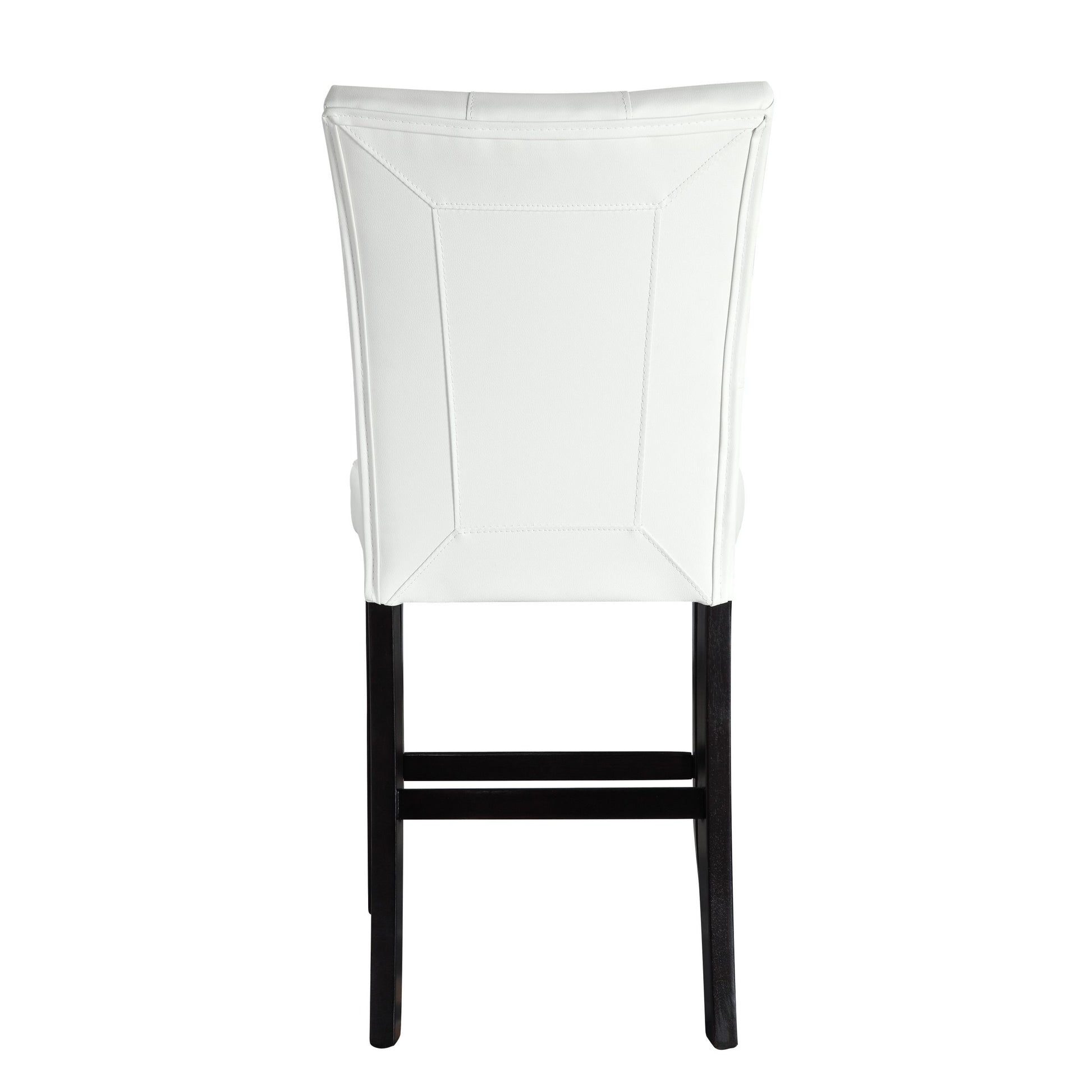 Hussein Counter Height Chair White Pu & Black Finish Dn01445 Black Pu