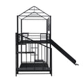 Metal Bunk Bed With Slide And Steps Black Metal