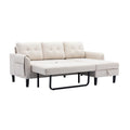 United We Win Sectional Sofa Reversible Sectional Sleeper Sectional Sofa With Storage Chaise Beige Polyester