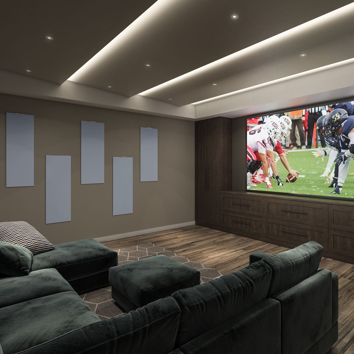 5 Pack Rectangular Acoustic Panels Silver Gray Kit Light Gray Polyester