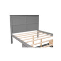 Full Size Platform Bed With Drawer On The Each Side And Shelf On The End Of The Bed, Gray Gray Pine