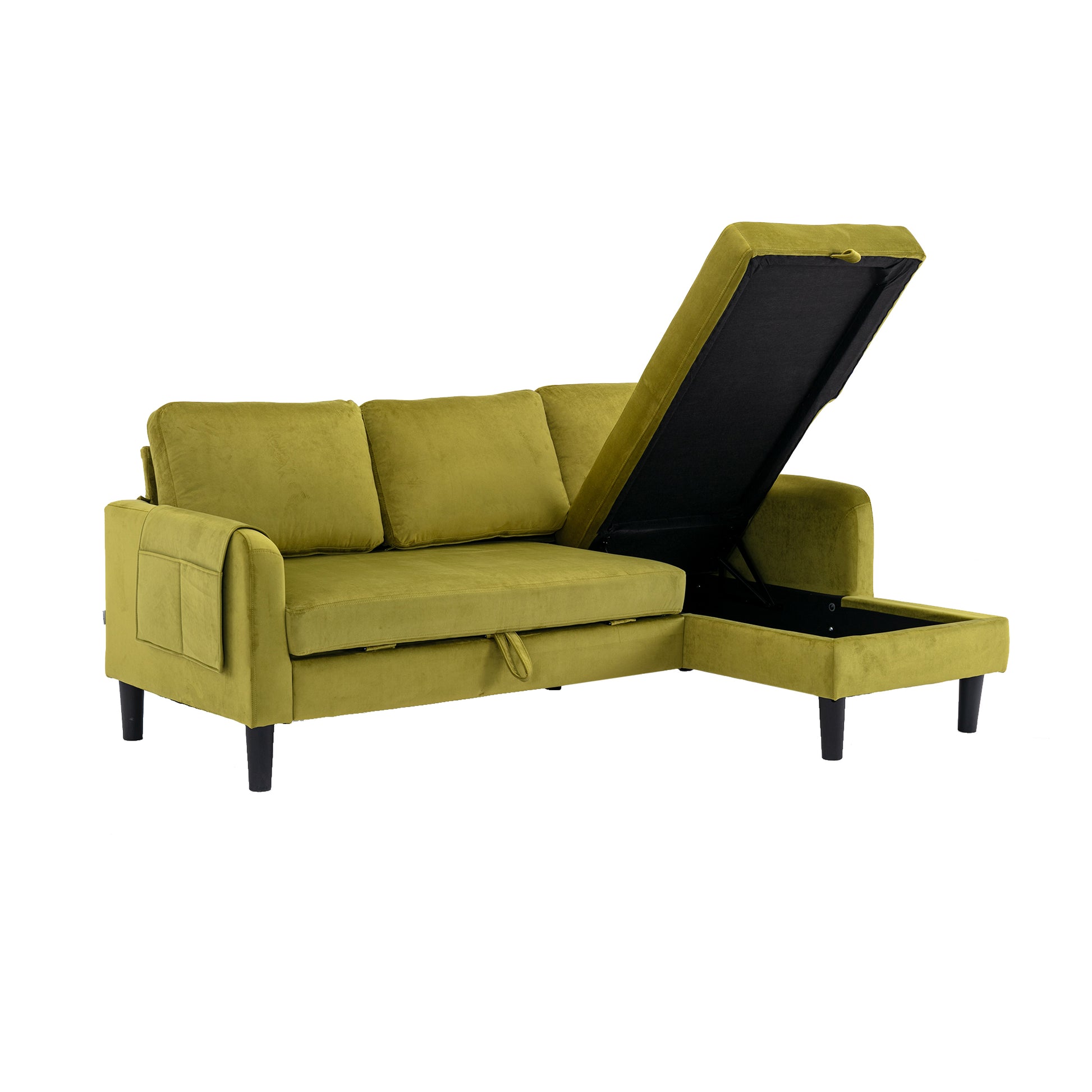 United We Win Sectional Sofa Reversible Sectional Sleeper Sectional Sofa With Storage Chaise Olive Polyester