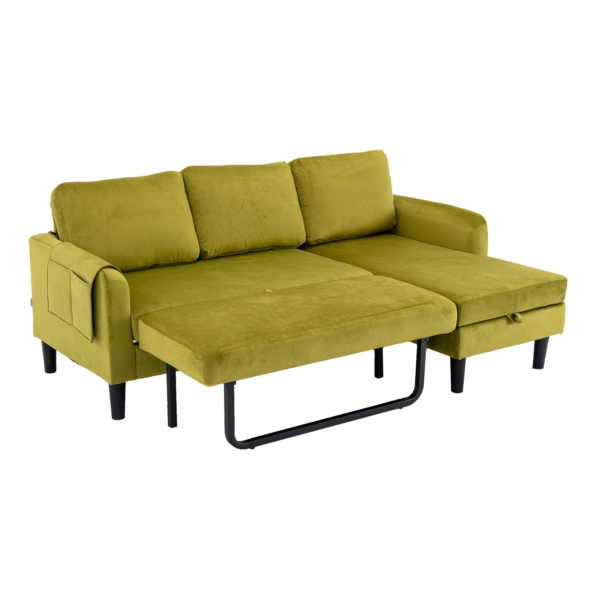 United We Win Sectional Sofa Reversible Sectional Sleeper Sectional Sofa With Storage Chaise Olive Polyester