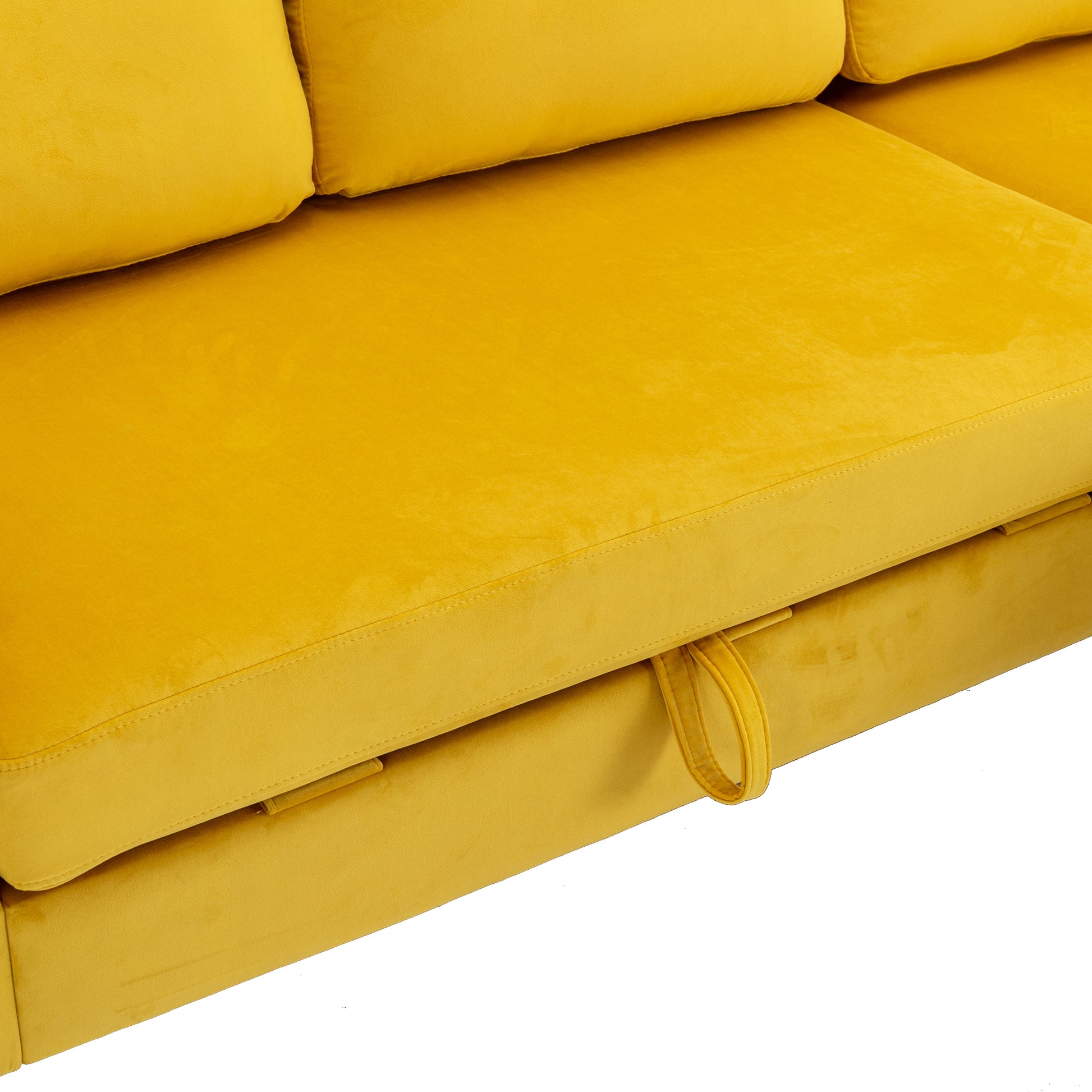 United We Win Sectional Sofa Reversible Sectional Sleeper Sectional Sofa With Storage Chaise Mustard Polyester