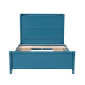 Full Size Platform Bed With Drawers And Storage Shelves, Blue Blue Pine
