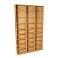 Media Shelving Unit, 6 Fixed Shelves, 18 Adjustable Shelves, Wide Base For Stability In Maple Tan Particle Board