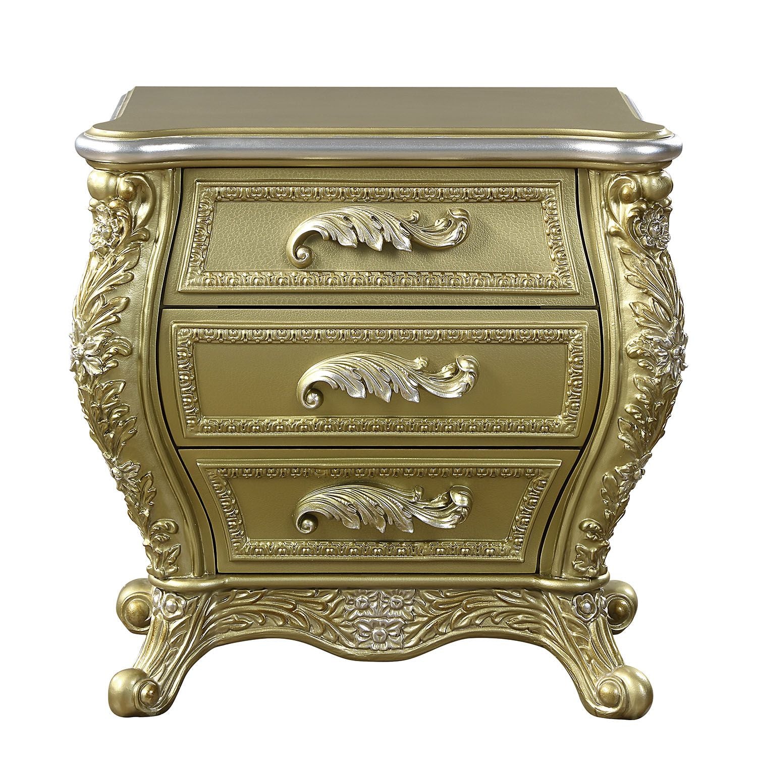 Cabriole Nightstand Gold Finish Bd01464 Gold Mdf