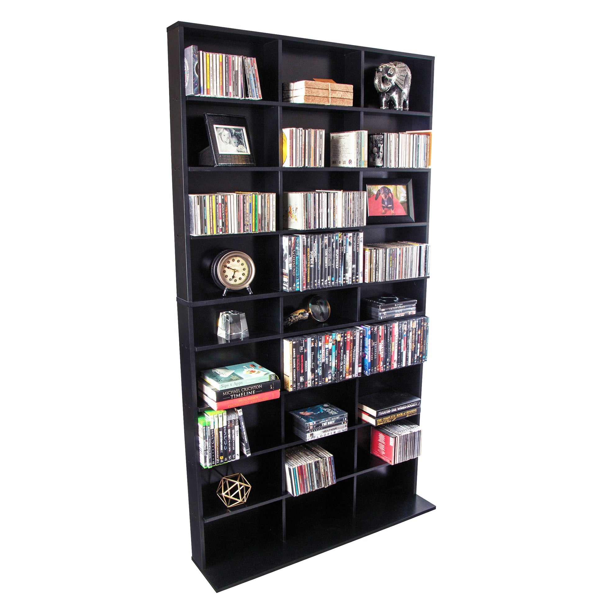 Atlantic Elite Media Storage Cabinet Xl, Black Black Particle Board