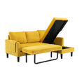 United We Win Sectional Sofa Reversible Sectional Sleeper Sectional Sofa With Storage Chaise Mustard Polyester