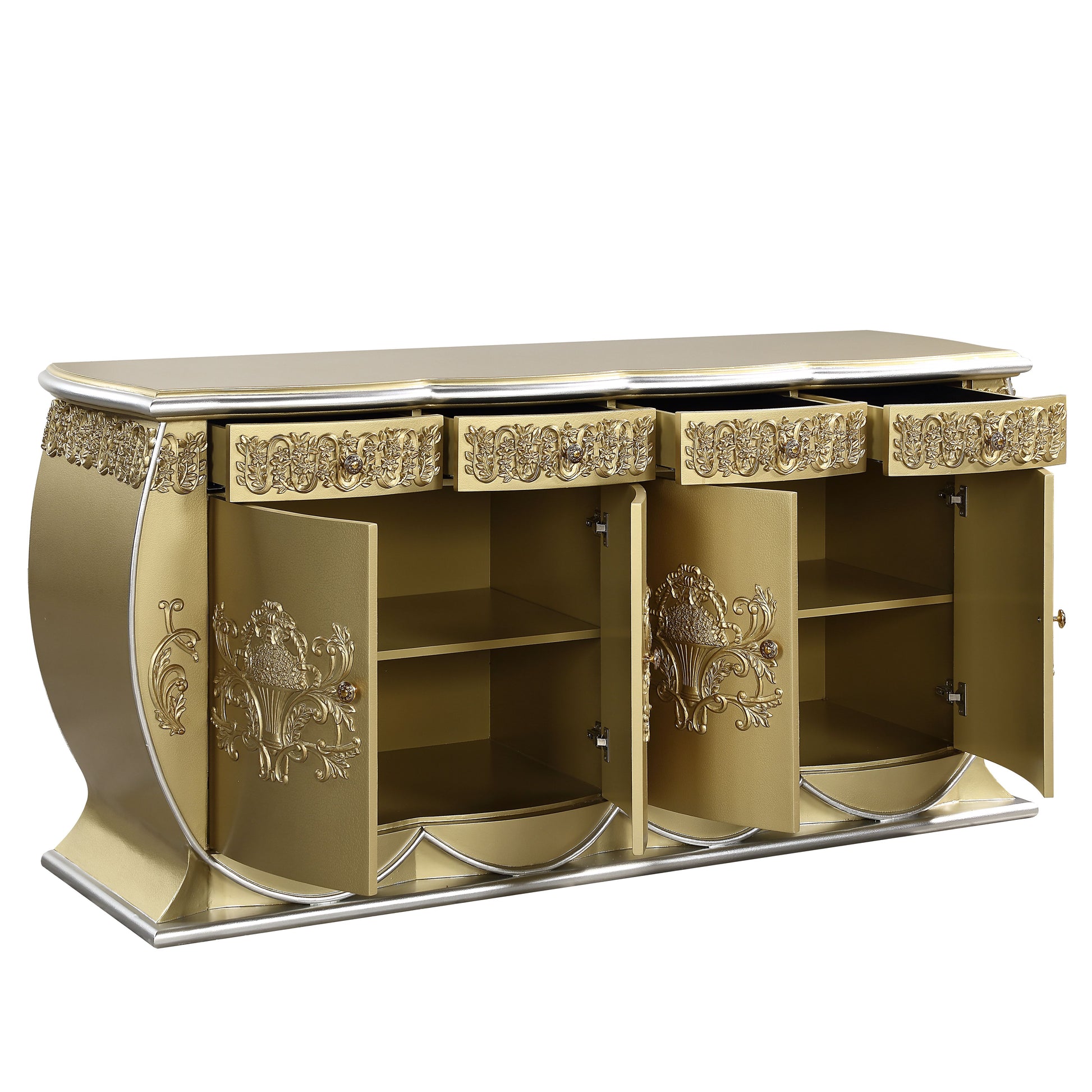 Bernadette Server Gold Finish Dn01473 Gold Mdf