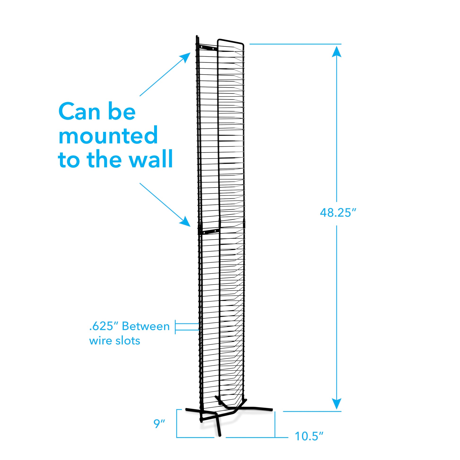 Media Tower, Wall Mounted Or Freestanding, Made From Heavy Gauged Steel Black Metal