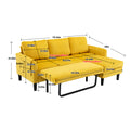 United We Win Sectional Sofa Reversible Sectional Sleeper Sectional Sofa With Storage Chaise Mustard Polyester