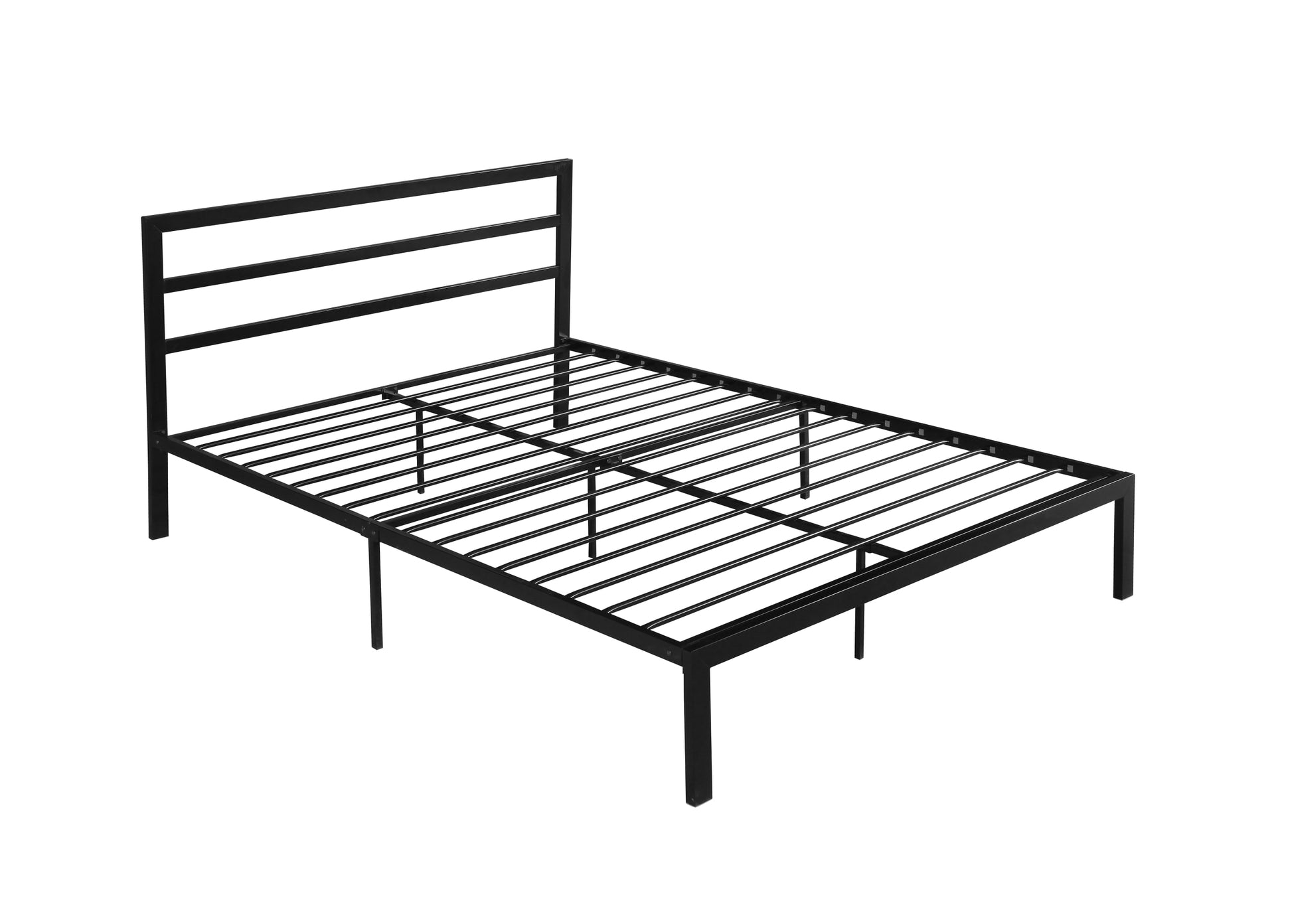 Queen Size Metal Bed Frame With Headboard Black Black Metal