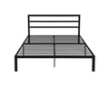 Queen Size Metal Bed Frame With Headboard Black Black Metal