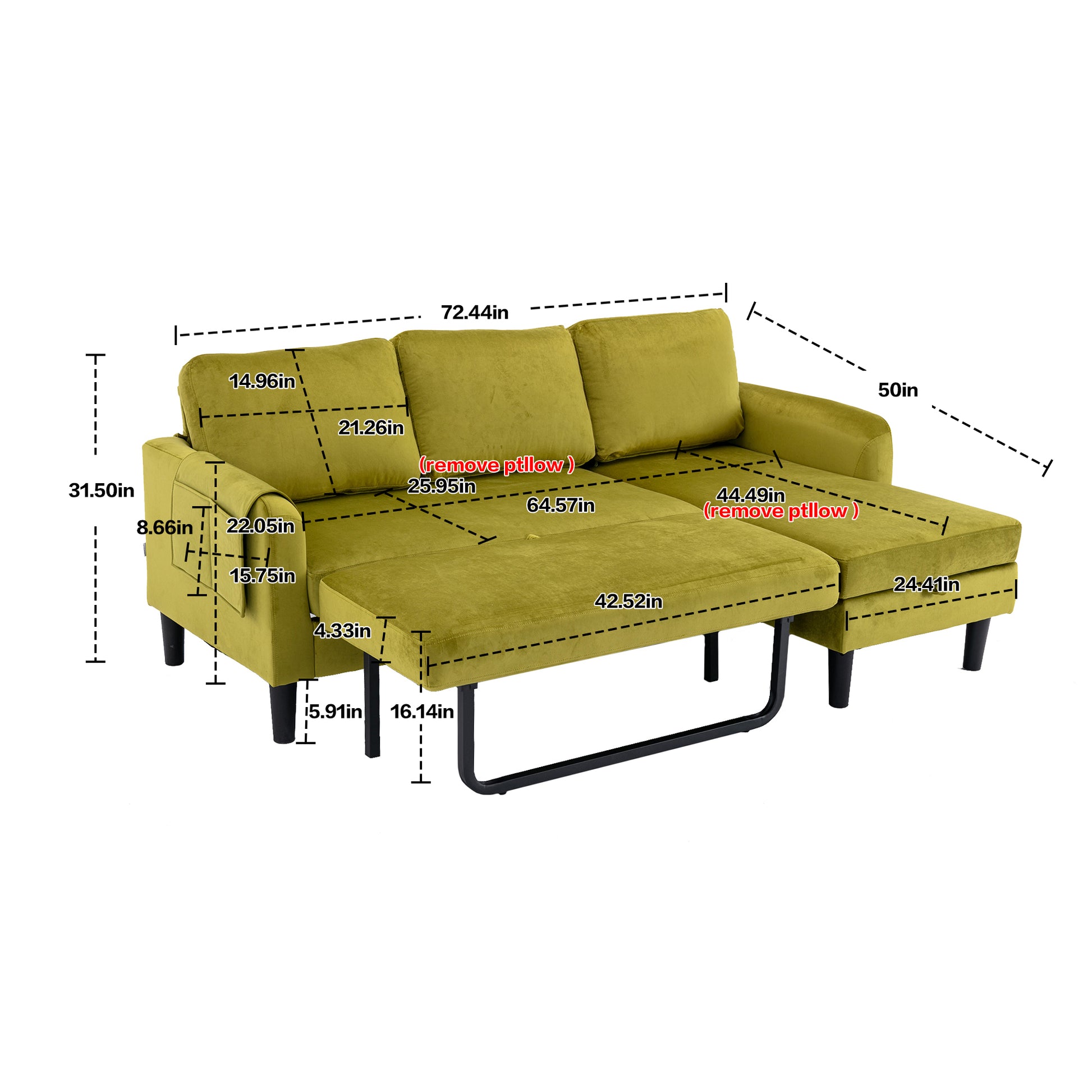 United We Win Sectional Sofa Reversible Sectional Sleeper Sectional Sofa With Storage Chaise Olive Polyester