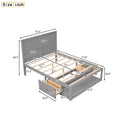 Full Size Platform Bed With Drawer On The Each Side And Shelf On The End Of The Bed, Gray Gray Pine