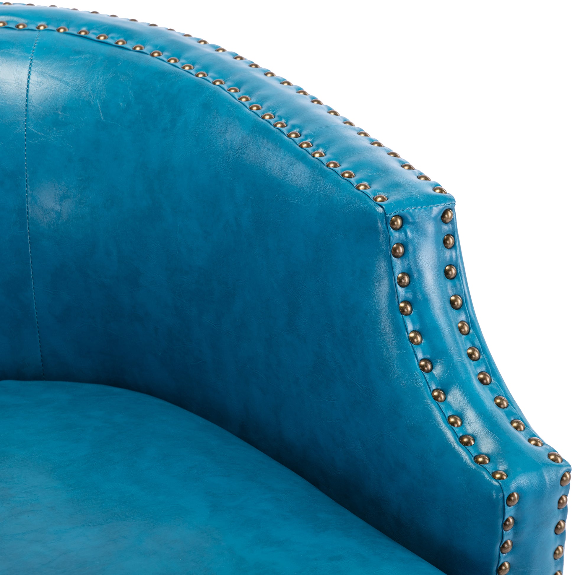 Coolmore Swivel Chair Living Room Chair Light Blue Metal