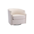 Coolmore Swivel Chair Living Room Chair Beige Foam Linen