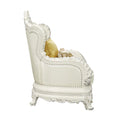 Adara Chair W 2 Pillows Pearl White Pu & Antique White Finish Lv01226 Antique White Pu