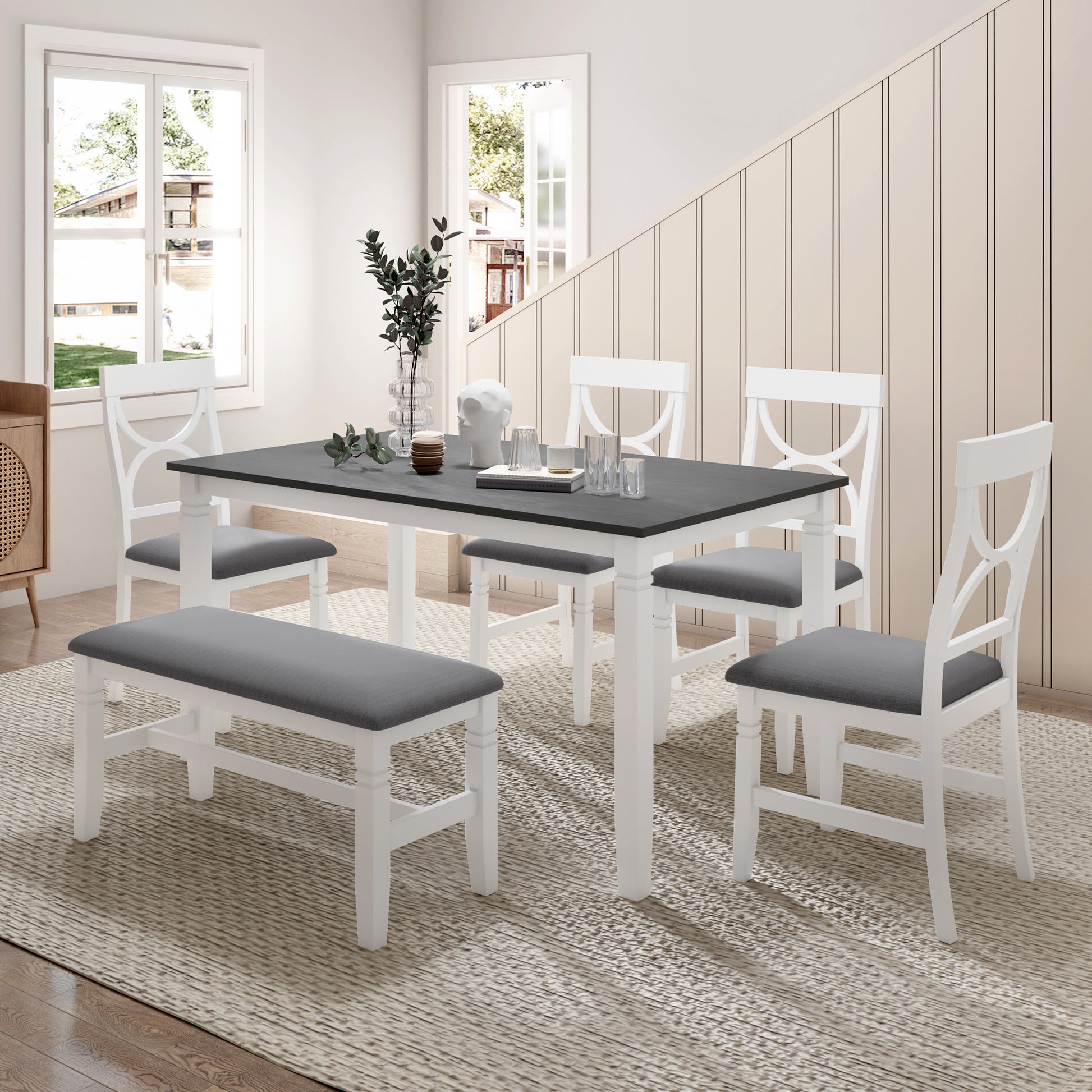 Bench Style Dining Room Table Farmhouse Dining Set Bench Seating