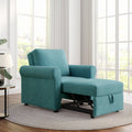3 In 1 Sofa Bed Chair, Convertible Sleeper Chair Bed,Adjust Backrest Into A Sofa,Lounger Chair,Single Bed,Modern Chair Bed Sleeper For Adults,Teal Old Sku:Wf301161Aaw Teal Linen