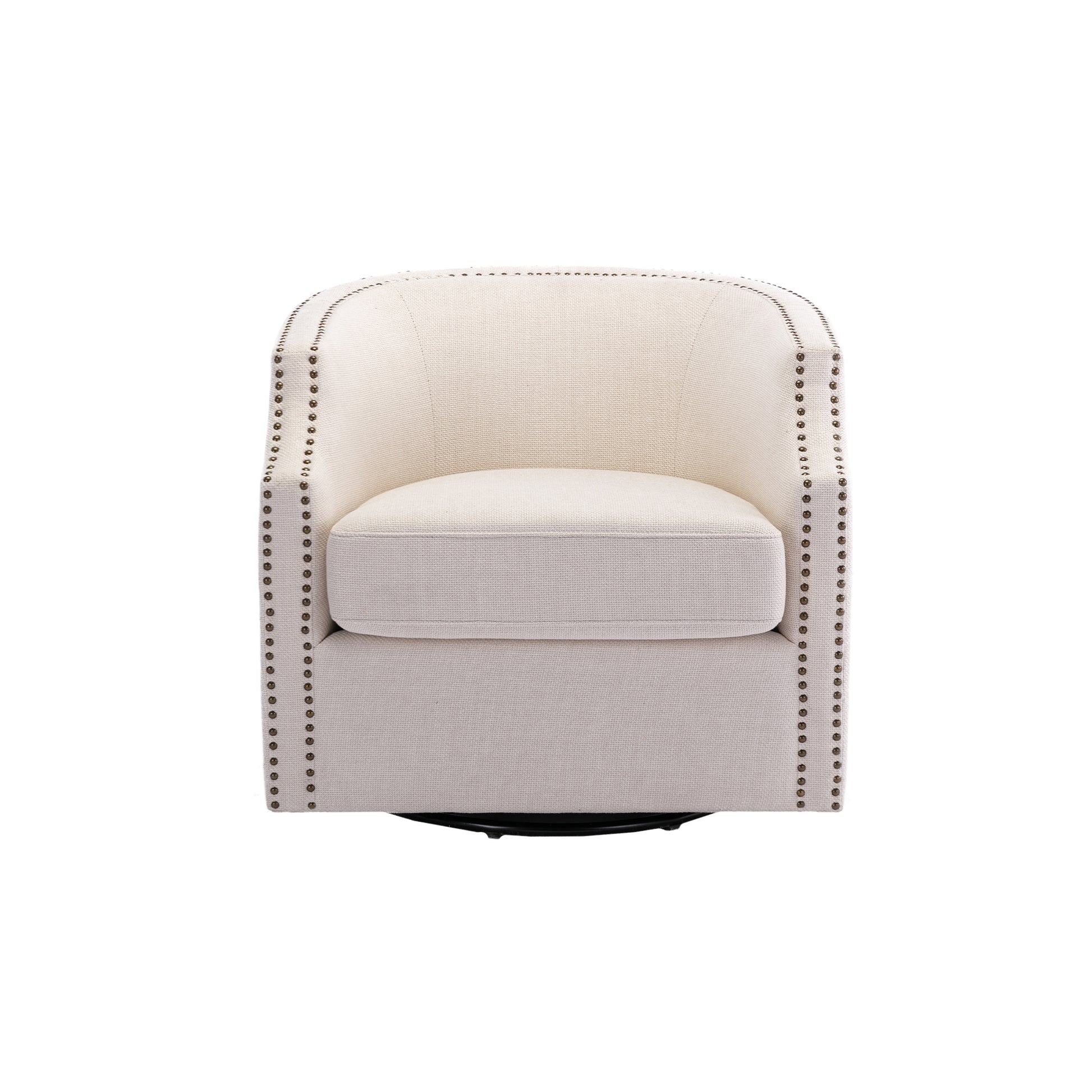 Coolmore Swivel Chair Living Room Chair Beige Foam Linen