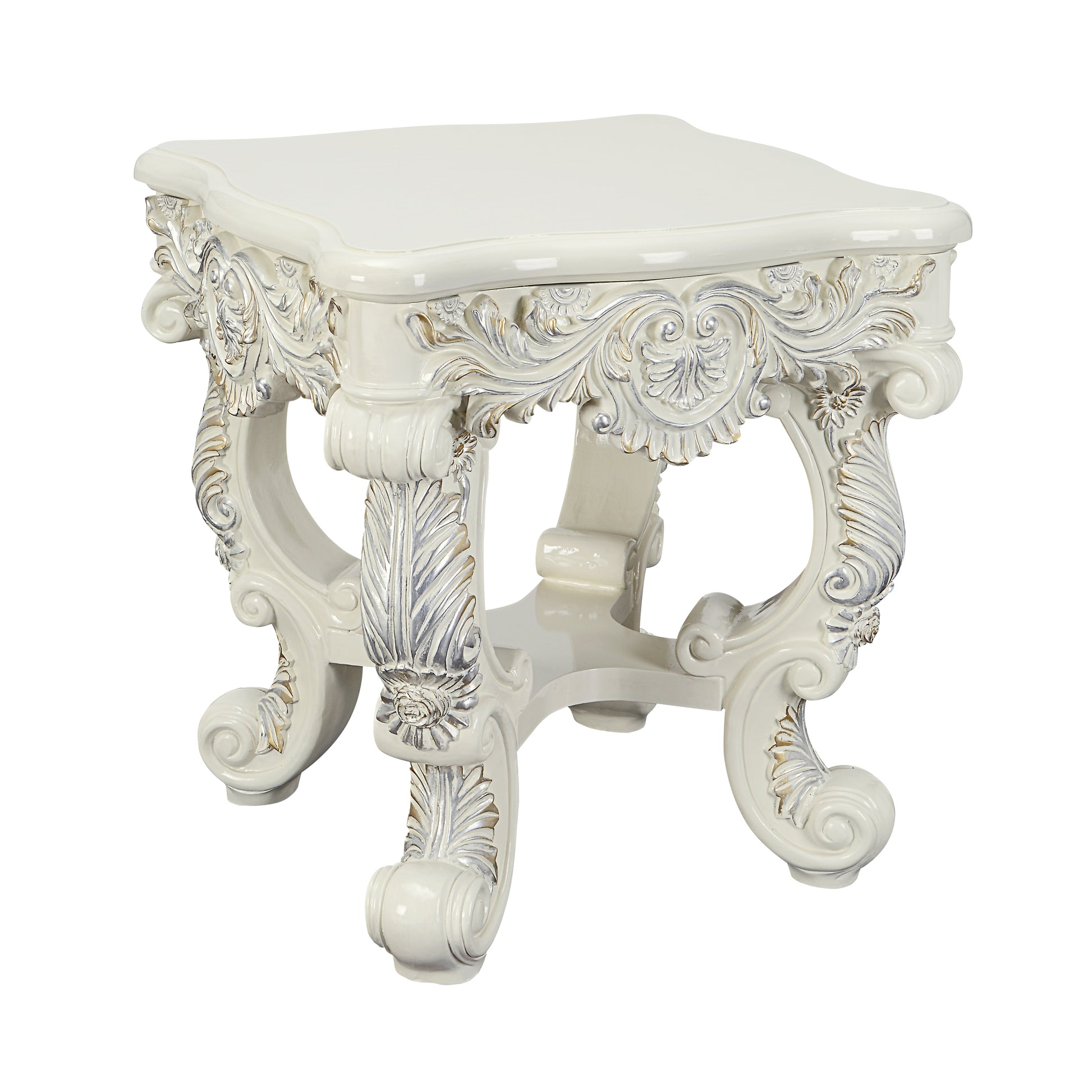 Adara End Table Antique White Finish Lv01218 Antique White Mdf