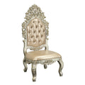 Sorina Side Chair Set 2 Pu & Antique Gold Finish Dn01209 Gold Solid Wood Mdf