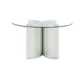 Noralie Dining Table Mirrored & Faux Diamonds Dn00718 Silver Glass