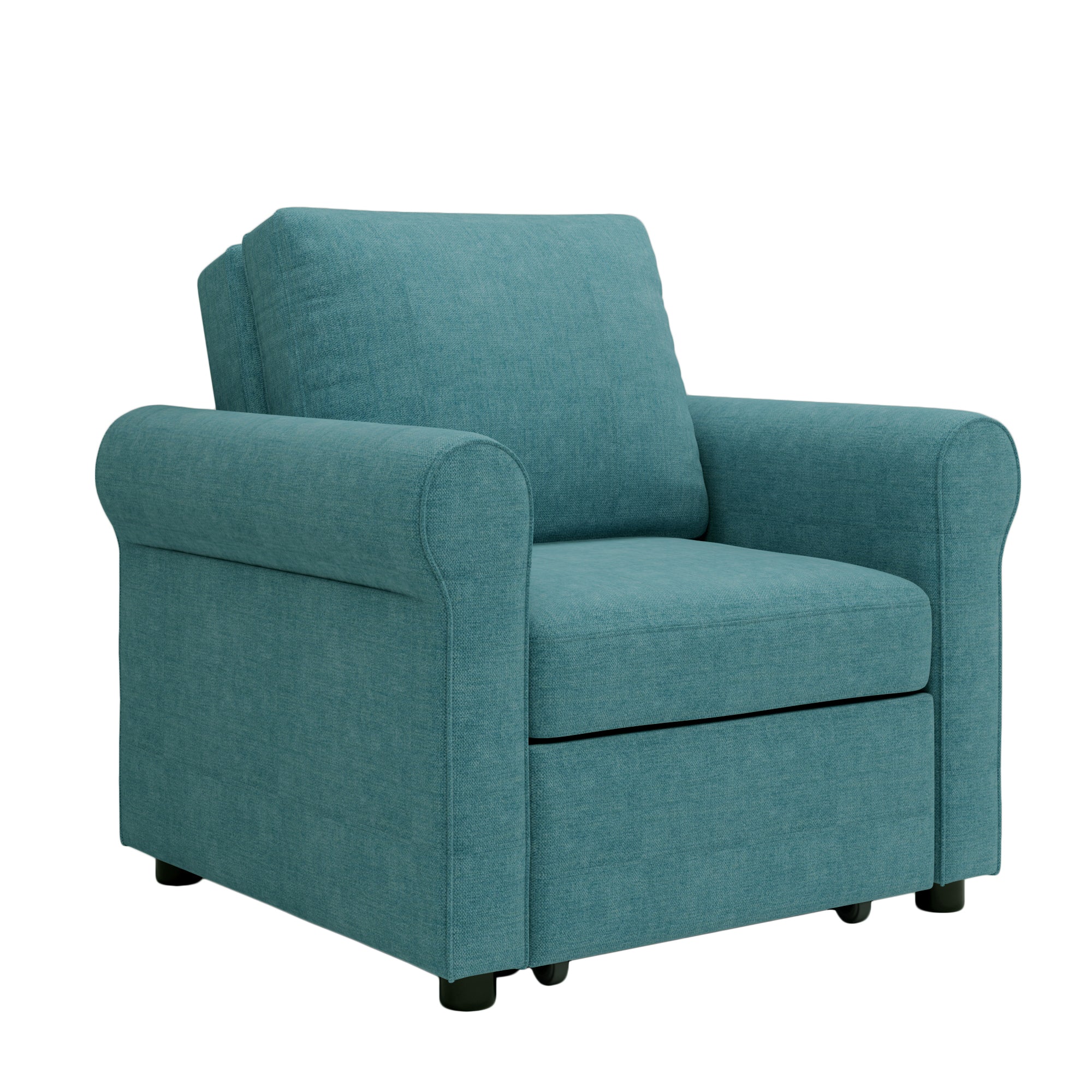 3 in 1 Sofa Bed Chair, Convertible Sleeper Chair teal-linen