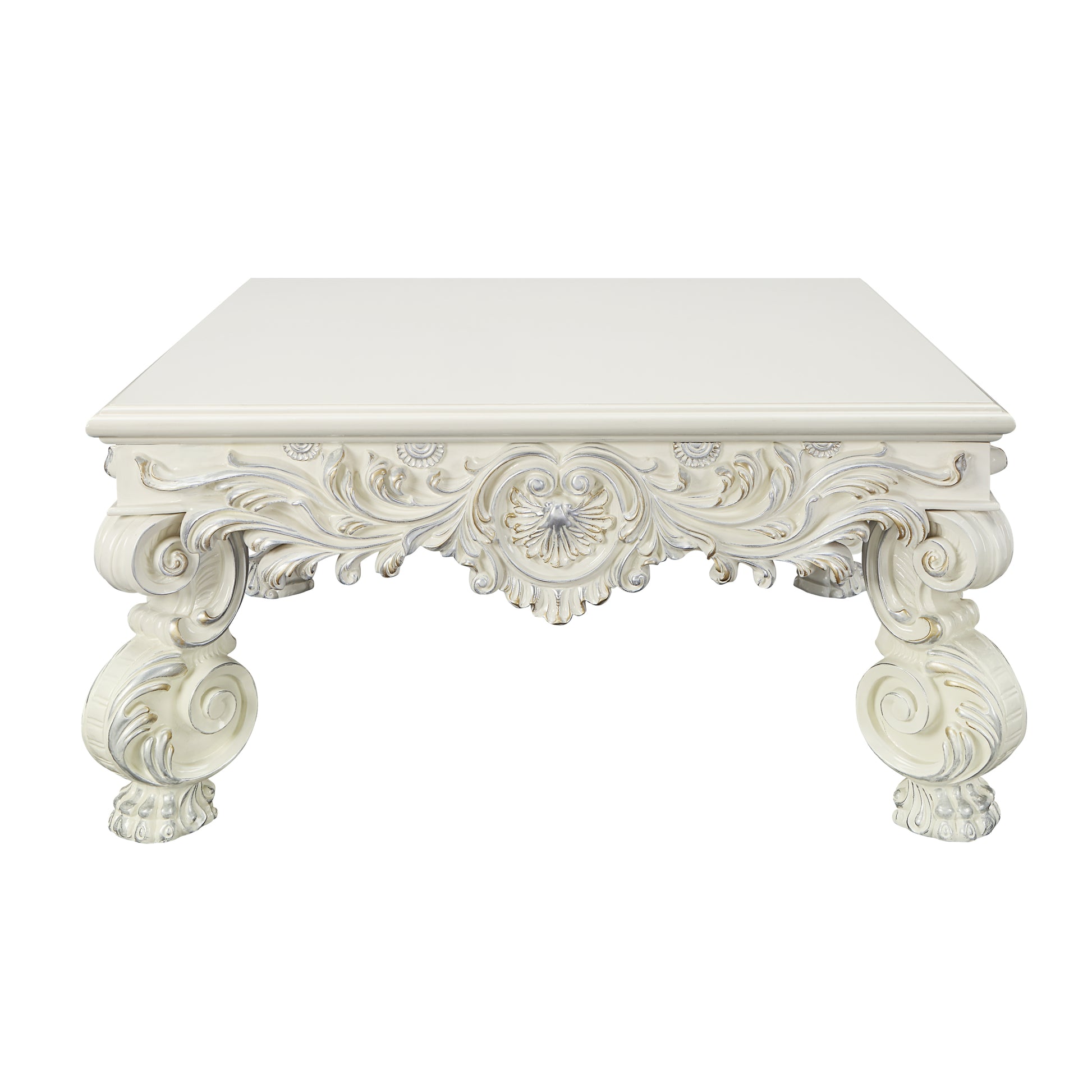 Adara Coffee Table Antique White Finish Lv01217 Antique White Mdf