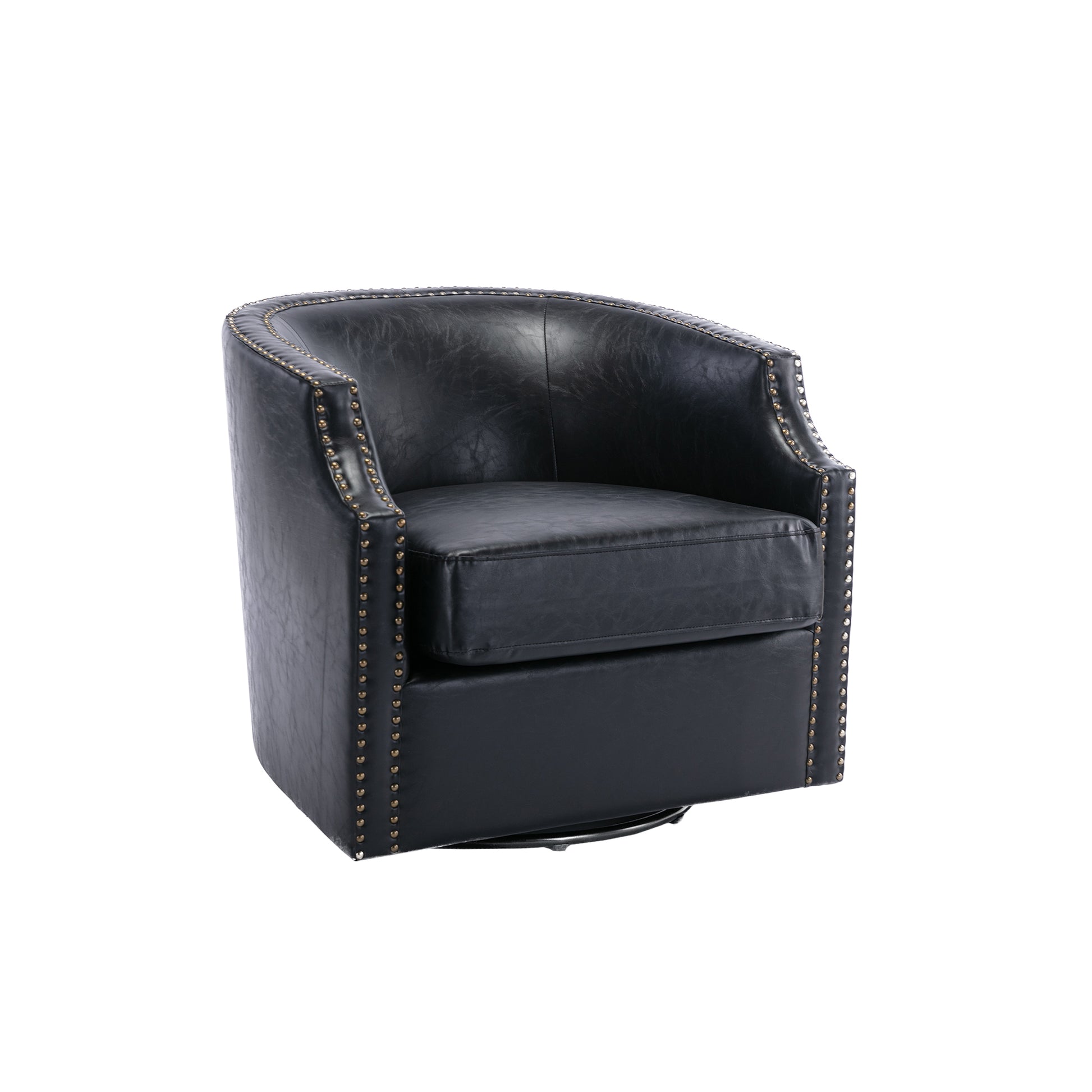 Coolmore Swivel Chair Living Room Chair Black Metal