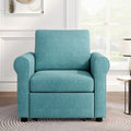 3 In 1 Sofa Bed Chair, Convertible Sleeper Chair Bed,Adjust Backrest Into A Sofa,Lounger Chair,Single Bed,Modern Chair Bed Sleeper For Adults,Teal Old Sku:Wf301161Aaw Teal Linen