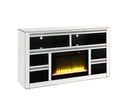 Noralie Tv Stand W Fireplace Mirrored & Faux Diamonds Lv00311 Silver Mdf