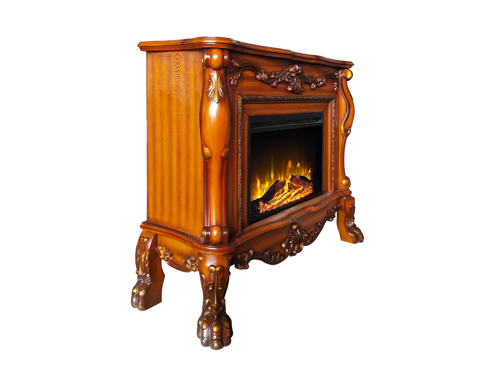 Dresden Fireplace Cherry Oak Finish Ac01309 Oak Solid Wood Mdf