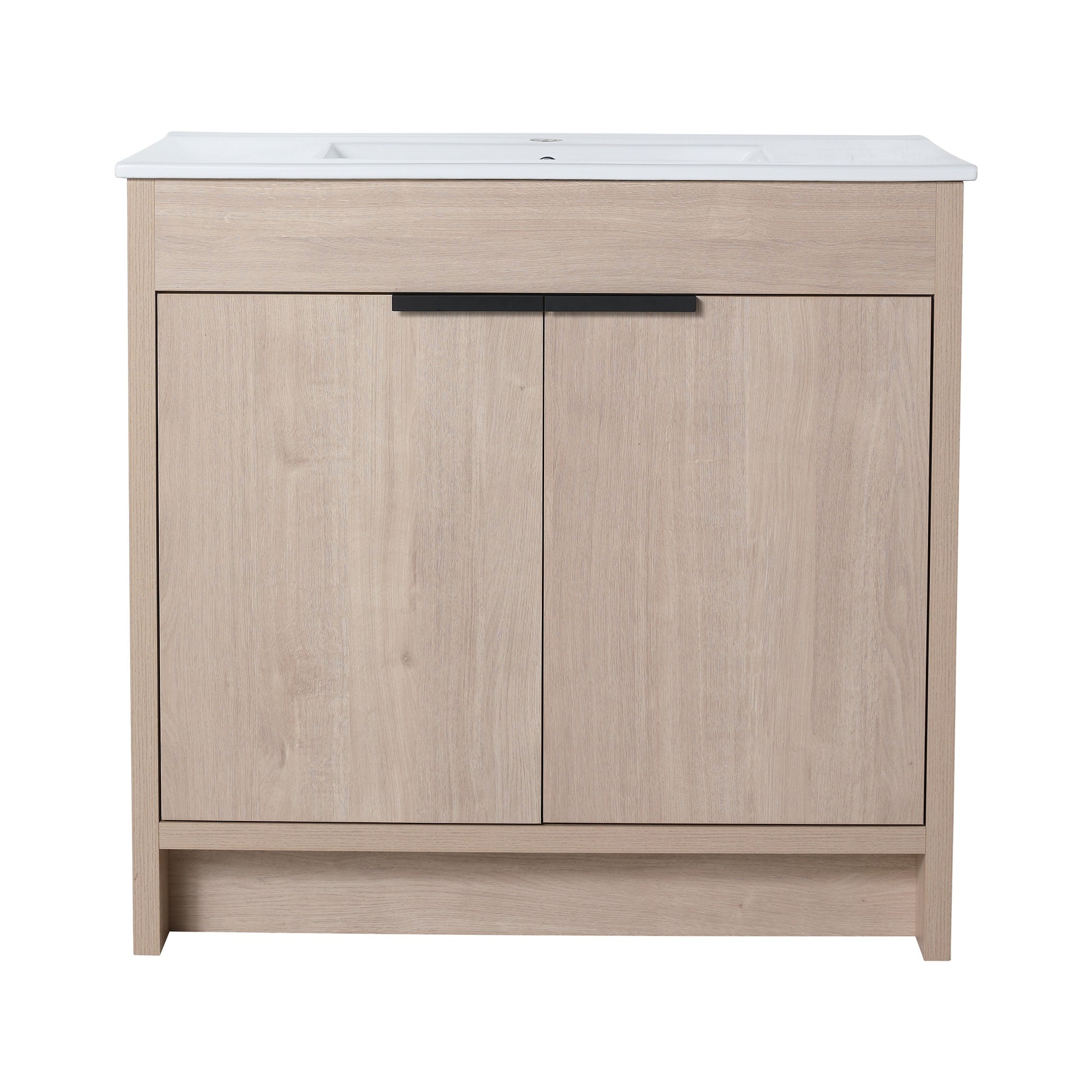 36 Inch Freestanding Bathroom Vanity with White plain light