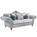 Pelumi Sofa W 8 Pillows Light Gray Linen & Platinum Finish Lv01112 Light Gray Linen