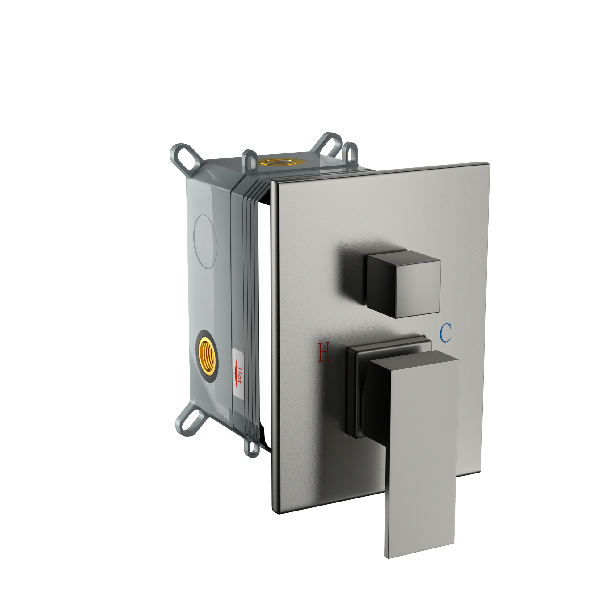 Dual Shower Head 12 Inch Wall Mounted Square Shower System With Rough In Valve, Brushed Nickel Brushed Nickel Stainless Steel