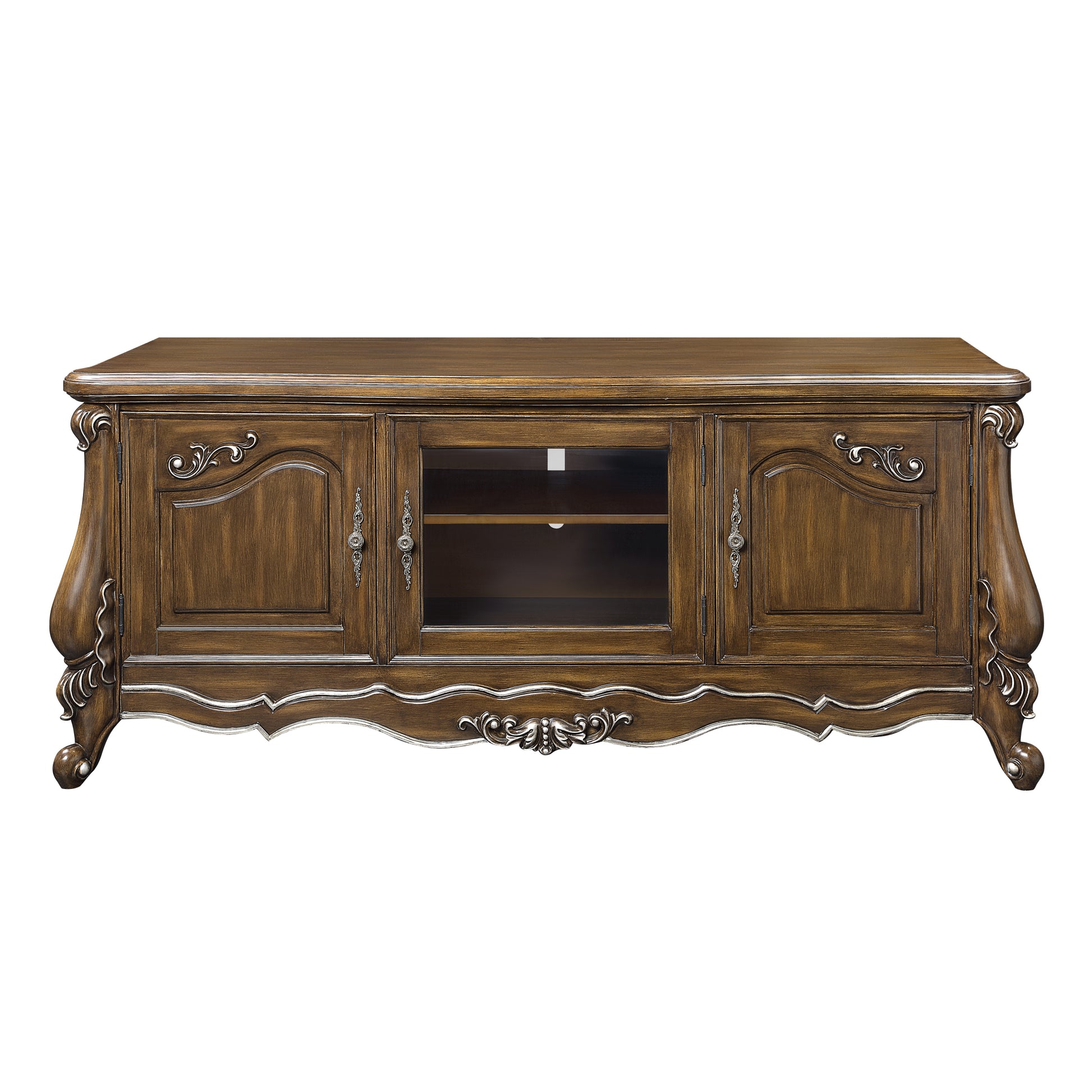 Latisha Tv Stand Antique Oak Finish Lv01413 Oak Solid Wood Mdf