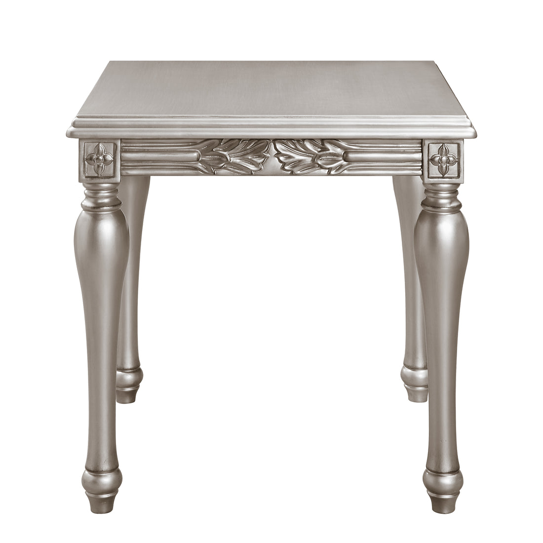 Pelumi End Table Platinum Finish Lv01116 Light Gray Solid Wood Mdf