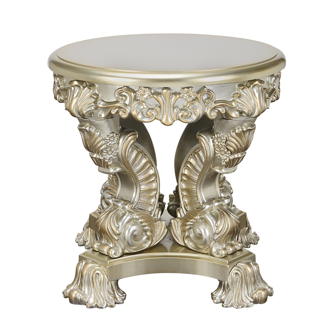 Sorina End Table Antique Gold Finish Lv01214 Gold Mdf