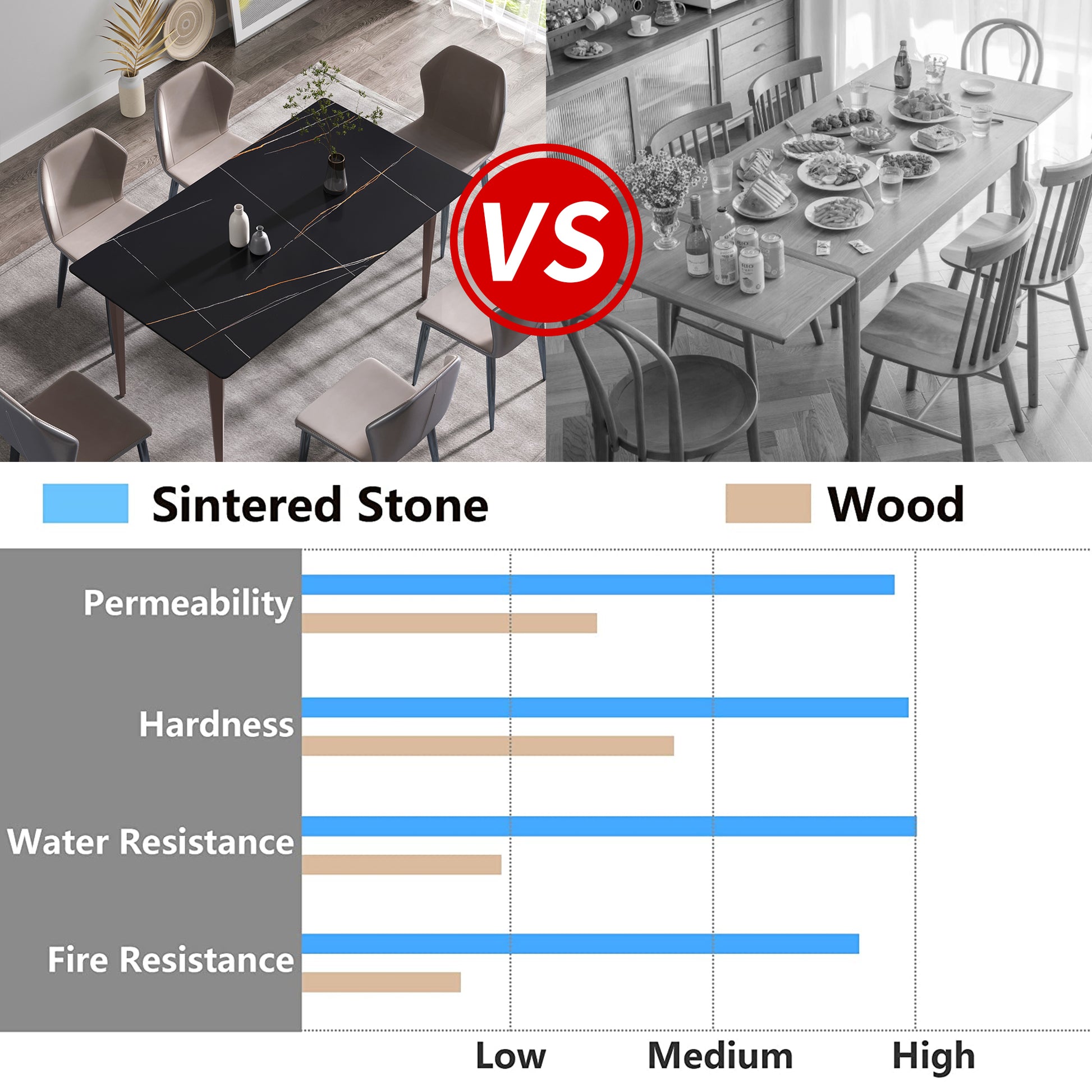 63"Modern Artificial Stone Black Straight Edge Metal Leg Dining Table 6 People Black Metal Sintered Stone