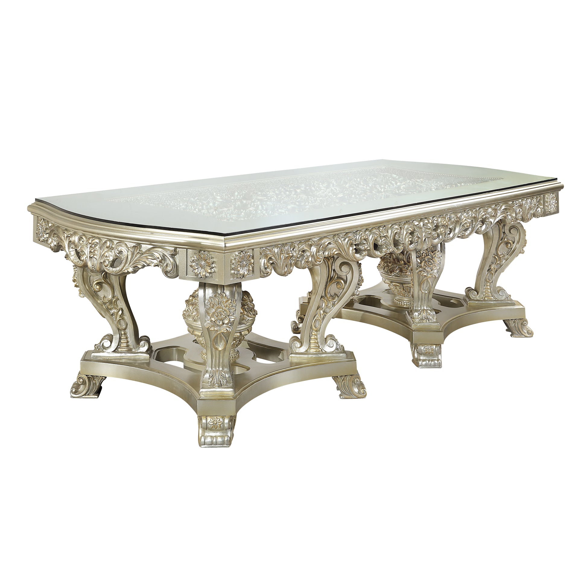 Sorina Dining Table Antique Gold Finish Dn01208 Gold Mdf