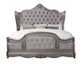 Ausonia Queen Bed Antique Platinum Finish Bd00603Q Box Spring Required Queen Antique White Bedroom Bed Frame Solid Wood