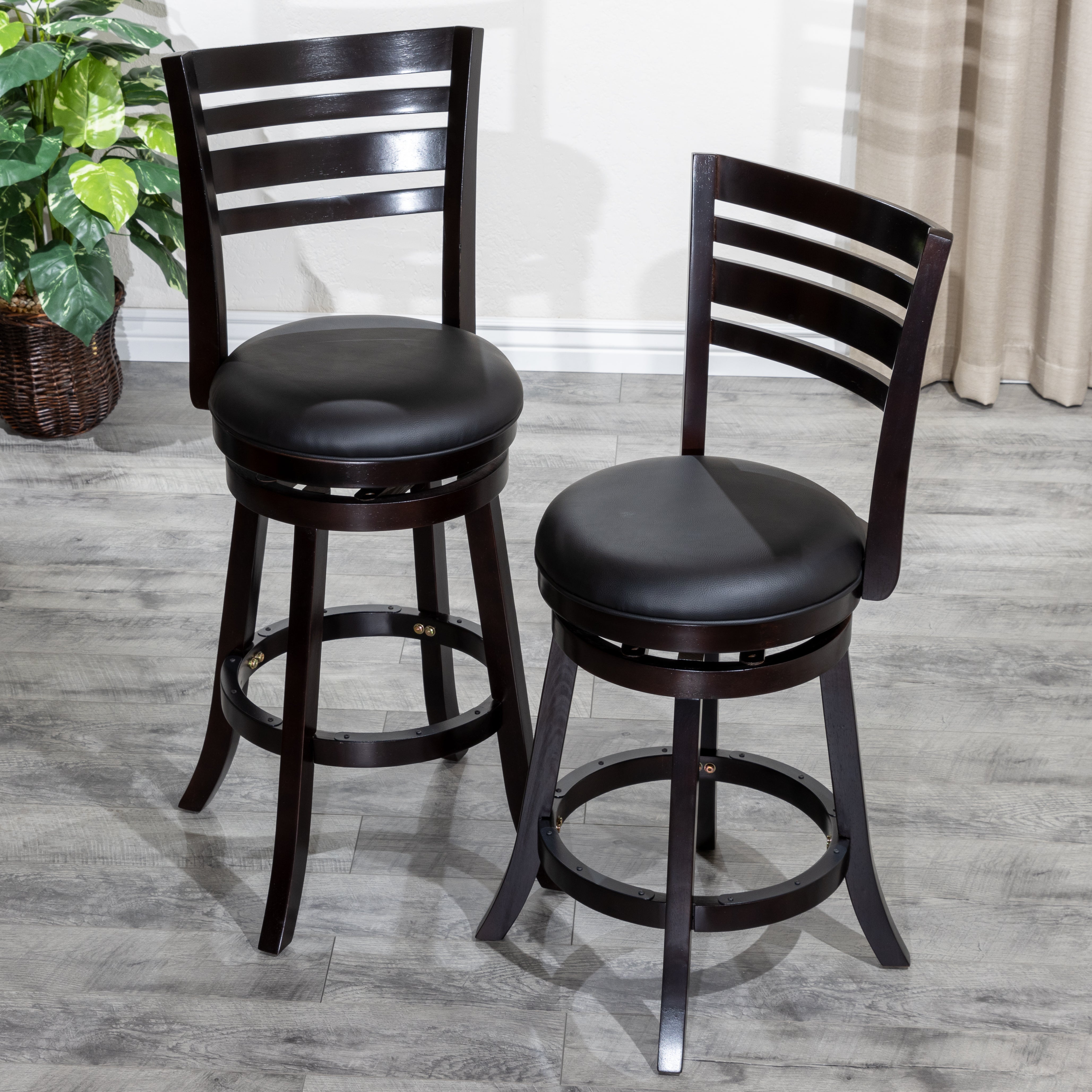 Hillsdale Copenhagen Swivel Counter Stool, Black 2024 Leather